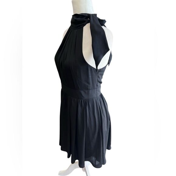 Express Black halter Tie neck chiffon Dress Size 4 - Picture 7 of 12